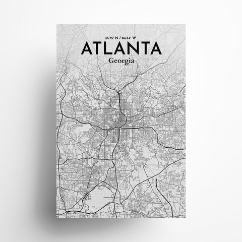 Atlanta GA Map Poster – Detailed Art Print of Atlanta, Georgia City Map Art for Home Decor, Office Decor, and Unique Gifts