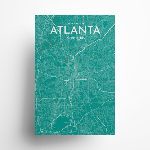 Atlanta GA Map Poster – Detailed Art Print of Atlanta, Georgia City Map Art for Home Decor, Office Decor, and Unique Gifts