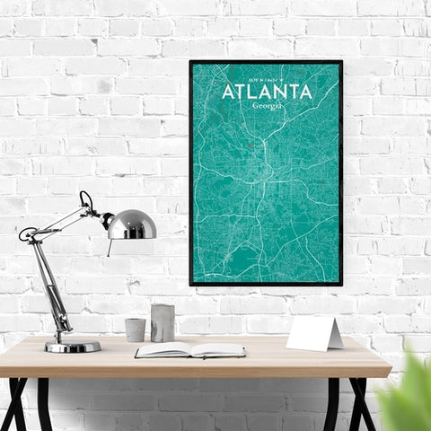 Atlanta GA Map Poster – Detailed Art Print of Atlanta, Georgia City Map Art for Home Decor, Office Decor, and Unique Gifts