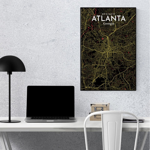 Atlanta GA Map Poster – Detailed Art Print of Atlanta, Georgia City Map Art for Home Decor, Office Decor, and Unique Gifts