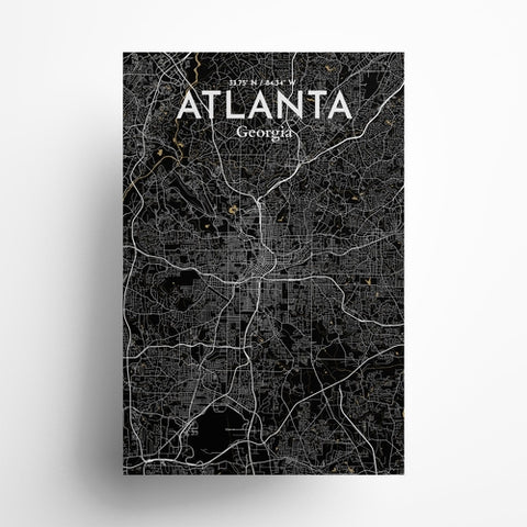 Atlanta GA Map Poster – Detailed Art Print of Atlanta, Georgia City Map Art for Home Decor, Office Decor, and Unique Gifts