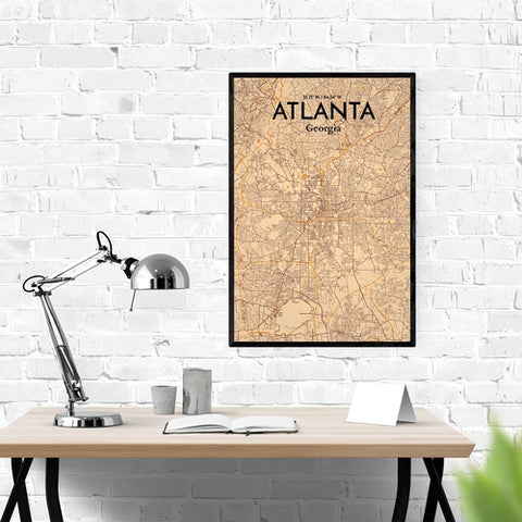 Atlanta GA Map Poster – Detailed Art Print of Atlanta, Georgia City Map Art for Home Decor, Office Decor, and Unique Gifts