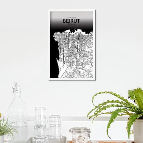 Beirut City Map Poster – Detailed Art Print of Beirut, Lebanon for Home Decor, Office Decor, Travel Art, and Unique Gifts