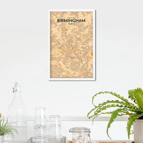 Birmingham City Map Poster – Detailed Art Print of Birmingham, England for Home Decor, Office Decor, Travel Art, and Unique Gifts