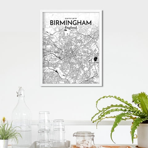 Birmingham City Map Poster – Detailed Art Print of Birmingham, England for Home Decor, Office Decor, Travel Art, and Unique Gifts