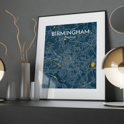 Birmingham City Map Poster – Detailed Art Print of Birmingham, England for Home Decor, Office Decor, Travel Art, and Unique Gifts