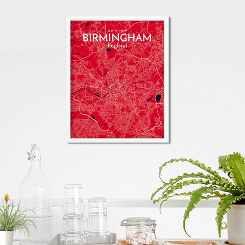 Birmingham City Map Poster – Detailed Art Print of Birmingham, England for Home Decor, Office Decor, Travel Art, and Unique Gifts