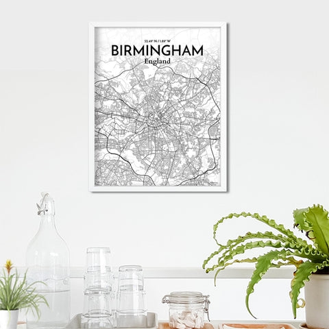 Birmingham City Map Poster – Detailed Art Print of Birmingham, England for Home Decor, Office Decor, Travel Art, and Unique Gifts