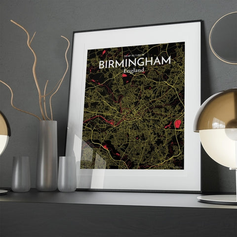 Birmingham City Map Poster – Detailed Art Print of Birmingham, England for Home Decor, Office Decor, Travel Art, and Unique Gifts