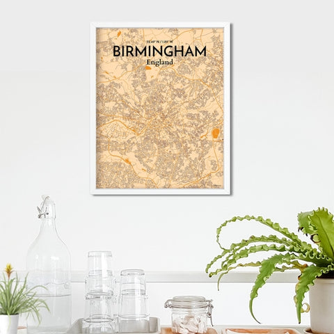 Birmingham City Map Poster – Detailed Art Print of Birmingham, England for Home Decor, Office Decor, Travel Art, and Unique Gifts