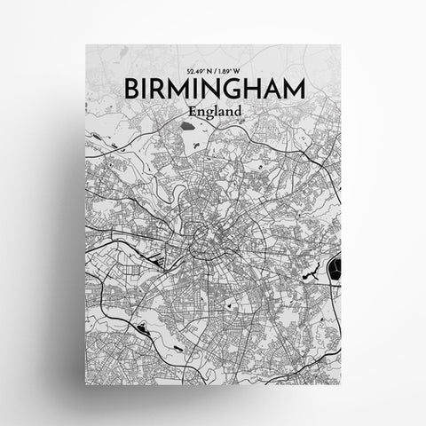 Birmingham City Map Poster – Detailed Art Print of Birmingham, England for Home Decor, Office Decor, Travel Art, and Unique Gifts