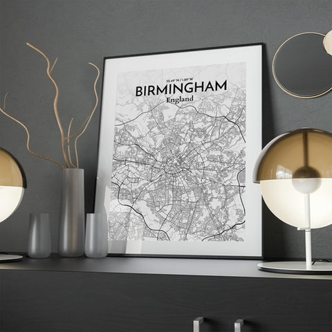 Birmingham City Map Poster – Detailed Art Print of Birmingham, England for Home Decor, Office Decor, Travel Art, and Unique Gifts