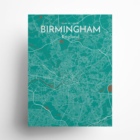 Birmingham City Map Poster – Detailed Art Print of Birmingham, England for Home Decor, Office Decor, Travel Art, and Unique Gifts