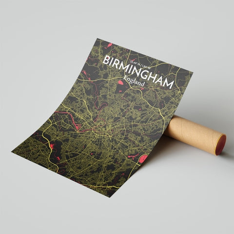 Birmingham City Map Poster – Detailed Art Print of Birmingham, England for Home Decor, Office Decor, Travel Art, and Unique Gifts