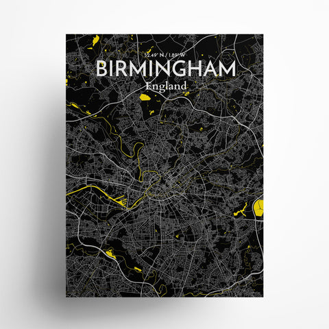 Birmingham City Map Poster – Detailed Art Print of Birmingham, England for Home Decor, Office Decor, Travel Art, and Unique Gifts