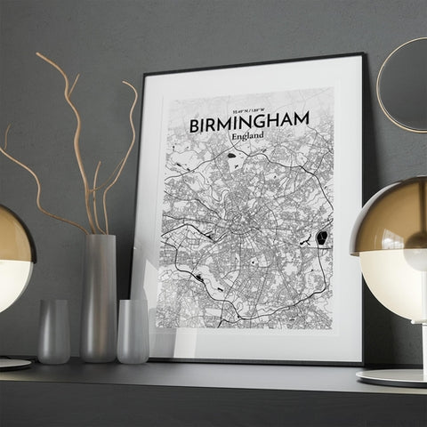 Birmingham City Map Poster – Detailed Art Print of Birmingham, England for Home Decor, Office Decor, Travel Art, and Unique Gifts