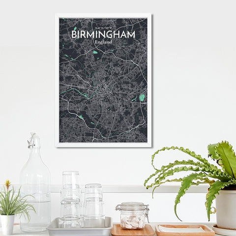 Birmingham City Map Poster – Detailed Art Print of Birmingham, England for Home Decor, Office Decor, Travel Art, and Unique Gifts