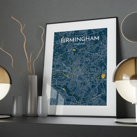 Birmingham City Map Poster – Detailed Art Print of Birmingham, England for Home Decor, Office Decor, Travel Art, and Unique Gifts