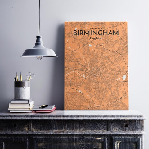 Birmingham City Map Poster – Detailed Art Print of Birmingham, England for Home Decor, Office Decor, Travel Art, and Unique Gifts