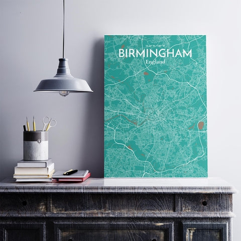 Birmingham City Map Poster – Detailed Art Print of Birmingham, England for Home Decor, Office Decor, Travel Art, and Unique Gifts