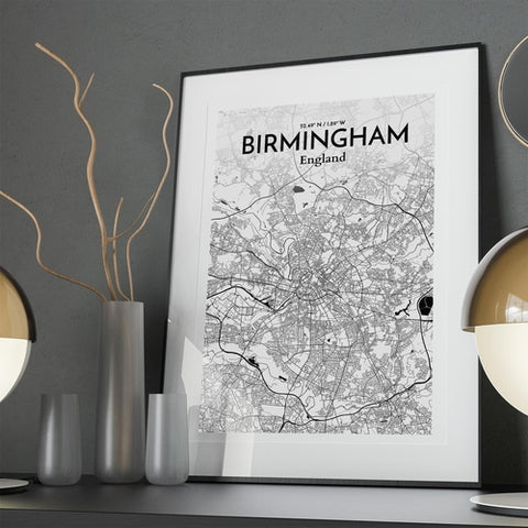 Birmingham City Map Poster – Detailed Art Print of Birmingham, England for Home Decor, Office Decor, Travel Art, and Unique Gifts