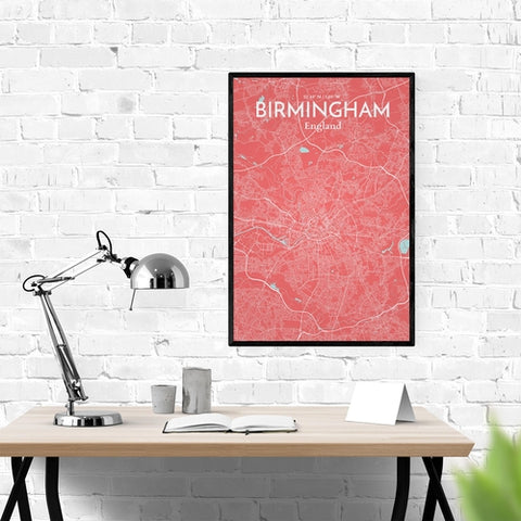 Birmingham City Map Poster – Detailed Art Print of Birmingham, England for Home Decor, Office Decor, Travel Art, and Unique Gifts