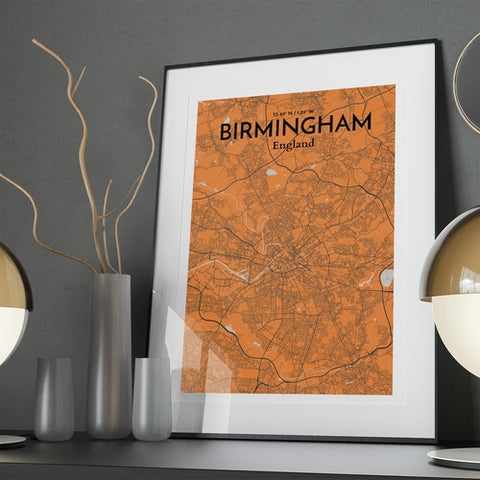 Birmingham City Map Poster – Detailed Art Print of Birmingham, England for Home Decor, Office Decor, Travel Art, and Unique Gifts