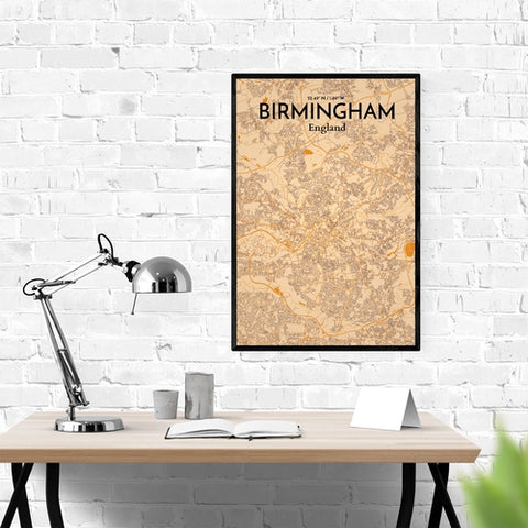 Birmingham City Map Poster – Detailed Art Print of Birmingham, England for Home Decor, Office Decor, Travel Art, and Unique Gifts