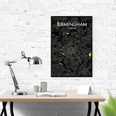 Birmingham City Map Poster – Detailed Art Print of Birmingham, England for Home Decor, Office Decor, Travel Art, and Unique Gifts