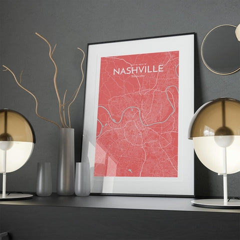 Nashville TN City Map Poster – Detailed Art Print of Nashville, Tennessee for Home Decor, Office Decor, Travel Art, and Unique Gifts