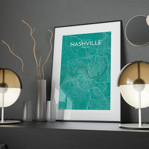 Nashville TN City Map Poster – Detailed Art Print of Nashville, Tennessee for Home Decor, Office Decor, Travel Art, and Unique Gifts