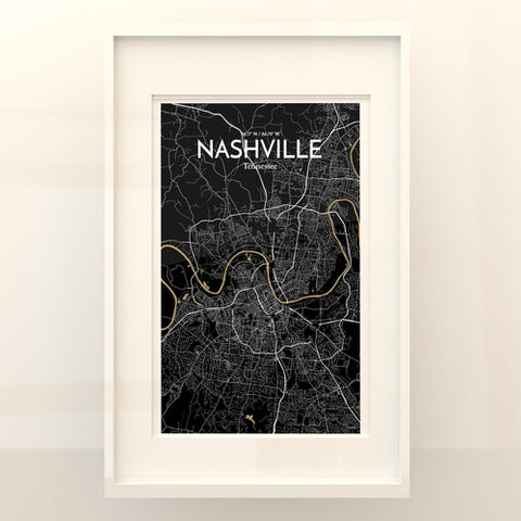 Nashville TN City Map Poster – Detailed Art Print of Nashville, Tennessee for Home Decor, Office Decor, Travel Art, and Unique Gifts