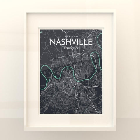 Nashville TN City Map Poster – Detailed Art Print of Nashville, Tennessee for Home Decor, Office Decor, Travel Art, and Unique Gifts