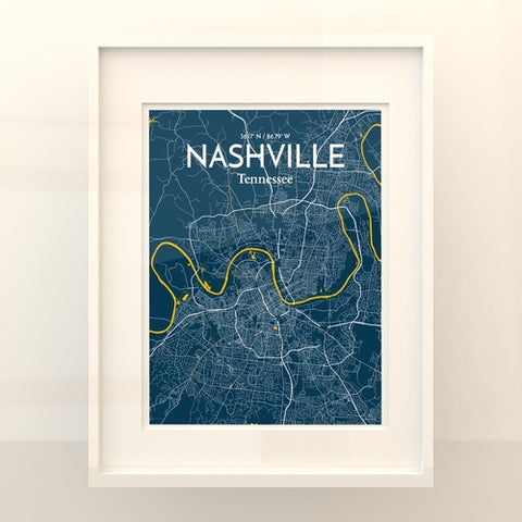Nashville TN City Map Poster – Detailed Art Print of Nashville, Tennessee for Home Decor, Office Decor, Travel Art, and Unique Gifts