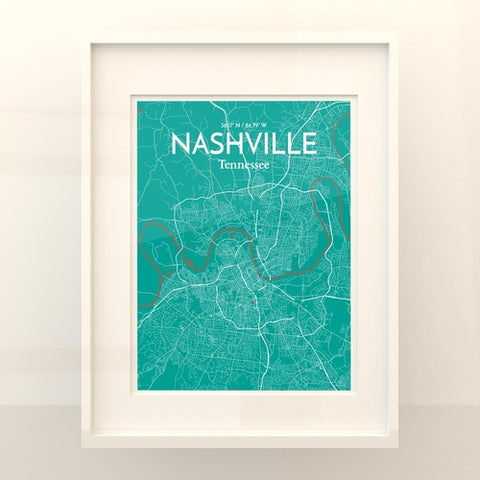 Nashville TN City Map Poster – Detailed Art Print of Nashville, Tennessee for Home Decor, Office Decor, Travel Art, and Unique Gifts