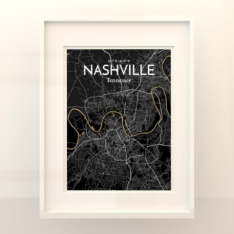 Nashville TN City Map Poster – Detailed Art Print of Nashville, Tennessee for Home Decor, Office Decor, Travel Art, and Unique Gifts