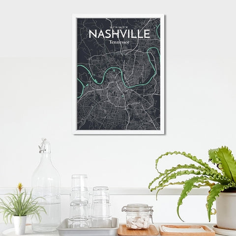 Nashville TN City Map Poster – Detailed Art Print of Nashville, Tennessee for Home Decor, Office Decor, Travel Art, and Unique Gifts