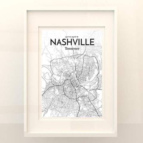 Nashville TN City Map Poster – Detailed Art Print of Nashville, Tennessee for Home Decor, Office Decor, Travel Art, and Unique Gifts