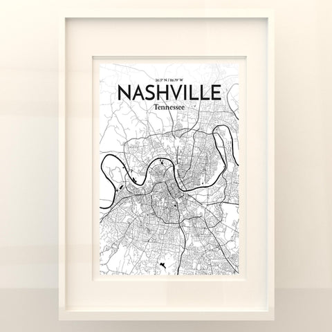 Nashville TN City Map Poster – Detailed Art Print of Nashville, Tennessee for Home Decor, Office Decor, Travel Art, and Unique Gifts