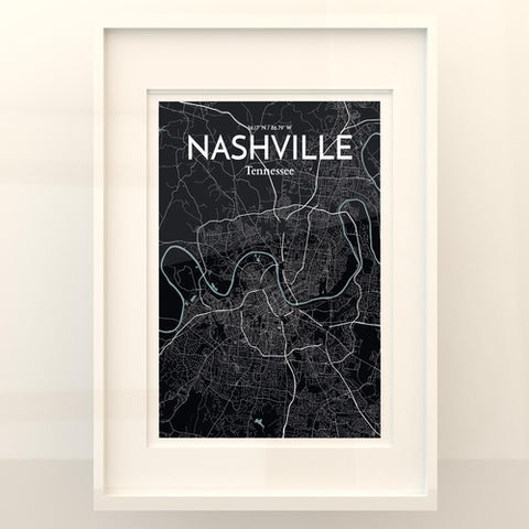 Nashville TN City Map Poster – Detailed Art Print of Nashville, Tennessee for Home Decor, Office Decor, Travel Art, and Unique Gifts