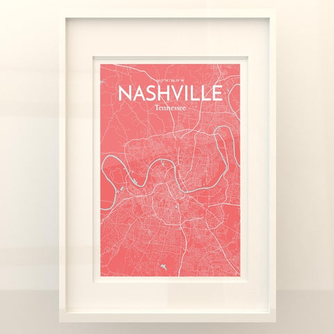 Nashville TN City Map Poster – Detailed Art Print of Nashville, Tennessee for Home Decor, Office Decor, Travel Art, and Unique Gifts