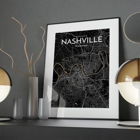 Nashville TN City Map Poster – Detailed Art Print of Nashville, Tennessee for Home Decor, Office Decor, Travel Art, and Unique Gifts