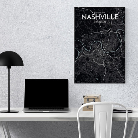 Nashville TN City Map Poster – Detailed Art Print of Nashville, Tennessee for Home Decor, Office Decor, Travel Art, and Unique Gifts