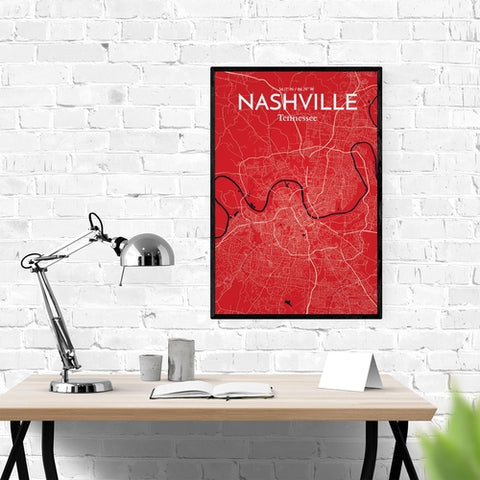 Nashville TN City Map Poster – Detailed Art Print of Nashville, Tennessee for Home Decor, Office Decor, Travel Art, and Unique Gifts