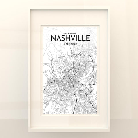 Nashville TN City Map Poster – Detailed Art Print of Nashville, Tennessee for Home Decor, Office Decor, Travel Art, and Unique Gifts