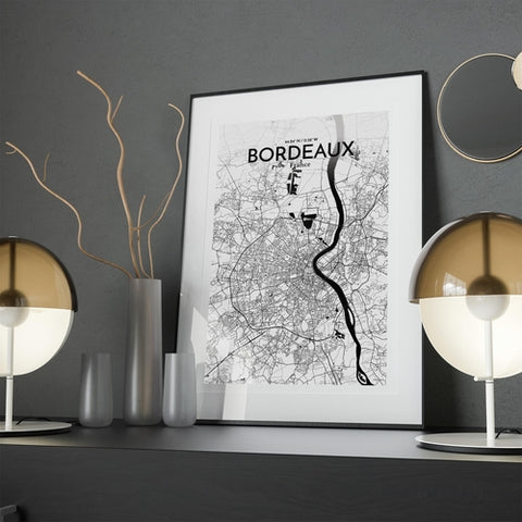 Bordeaux France Map Poster – Detailed Art Print of Bordeaux City Map Art for Home Decor, Office Decor, and Unique Gifts