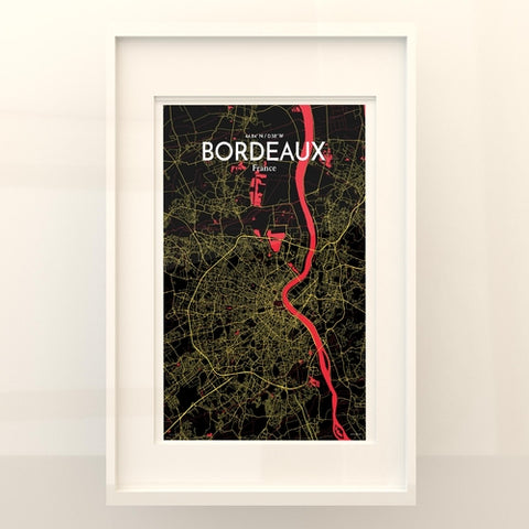 Bordeaux France Map Poster – Detailed Art Print of Bordeaux City Map Art for Home Decor, Office Decor, and Unique Gifts