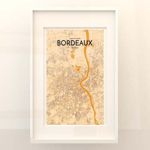 Bordeaux France Map Poster – Detailed Art Print of Bordeaux City Map Art for Home Decor, Office Decor, and Unique Gifts