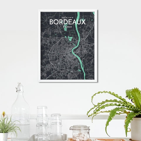 Bordeaux France Map Poster – Detailed Art Print of Bordeaux City Map Art for Home Decor, Office Decor, and Unique Gifts