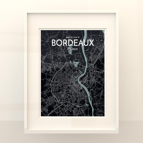 Bordeaux France Map Poster – Detailed Art Print of Bordeaux City Map Art for Home Decor, Office Decor, and Unique Gifts